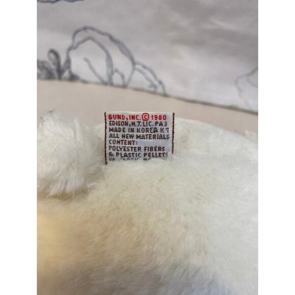 1980 Gund Snuffles White Polar Bear Plush Stuffed Brown Nose Small - Picture 5 of 9